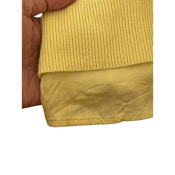 J.Jill yellow cotton blend sweater sz L - Picture 3 of 5